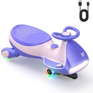 FanttikRide 12V N7 Pro Electric Wiggle Car -C 2-in-1 Swing Car with Pedal, 2 Speeds, Flashing Wheels, Bluetooth & Type-C Charging, for Kids 3+